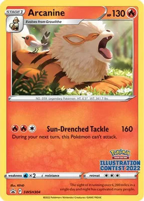 Arcanine (Illustration Contest 2022) from SWSH: Sword & Shield Promo Cards