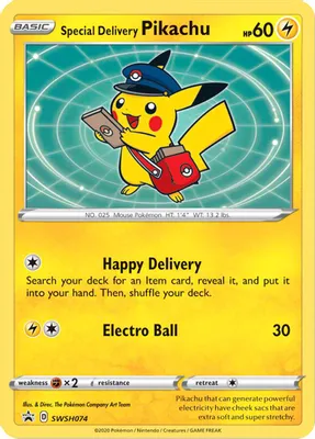 Special Delivery Pikachu - SWSH074 from SWSH: Sword & Shield Promo Cards