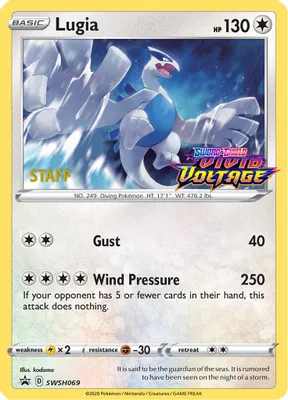 Lugia - SWSH069 (Prerelease) [Staff] from SWSH: Sword & Shield Promo Cards