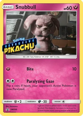 Snubbull - SM200 (Detective Pikachu Stamped) from SM Promos