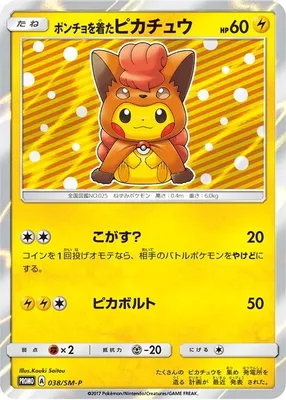 Poncho-wearing Pikachu - 38/SM-P from SM Promos