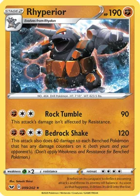 Rhyperior from SWSH01: Sword & Shield Base Set