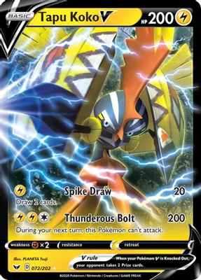 Tapu Koko V from SWSH01: Sword & Shield Base Set