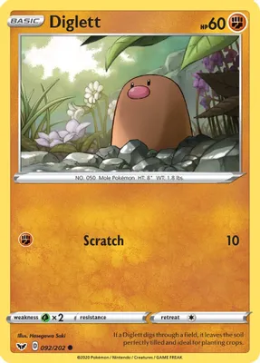 Diglett from SWSH01: Sword & Shield Base Set