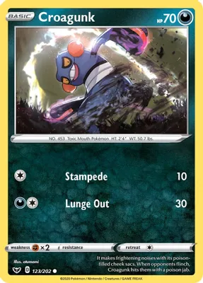 Croagunk from SWSH01: Sword & Shield Base Set