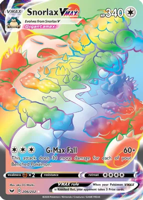 Snorlax VMAX (Secret) from SWSH01: Sword & Shield Base Set
