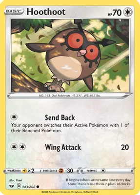 Hoothoot from SWSH01: Sword & Shield Base Set