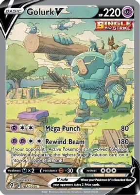 Golurk V (Alternate Full Art) from SWSH07: Evolving Skies