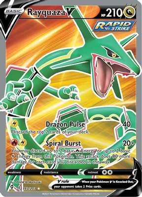 Rayquaza V (Full Art) from SWSH07: Evolving Skies