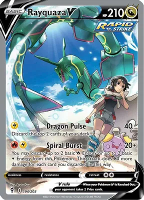 Rayquaza V (Alternate Full Art) from SWSH07: Evolving Skies