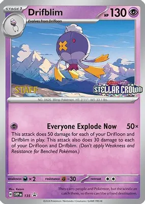 Drifblim - 135 (Prerelease) [Staff] from SV: Scarlet & Violet Promo Cards