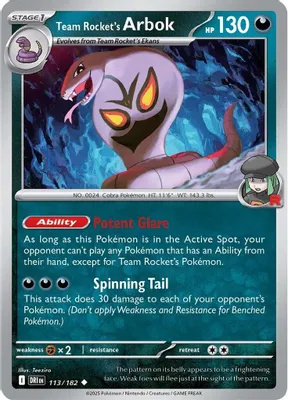 Team Rocket's Arbok from SV10: Destined Rivals