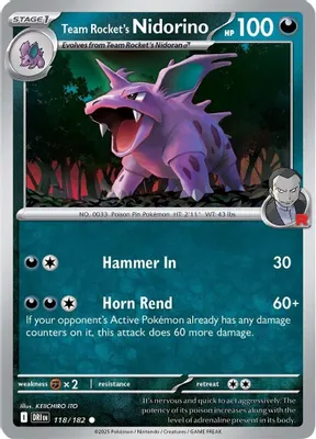 Team Rocket's Nidorino from SV10: Destined Rivals