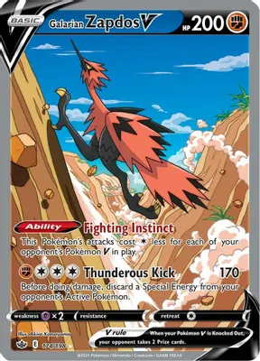 Galarian Zapdos V (Alternate Full Art) from SWSH06: Chilling Reign