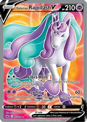 Galarian Rapidash V (Full Art) from SWSH06: Chilling Reign