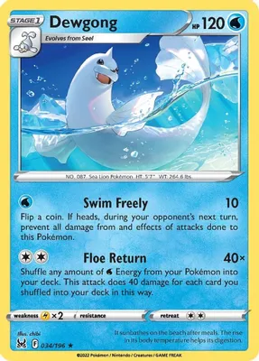 Dewgong from SWSH11: Lost Origin