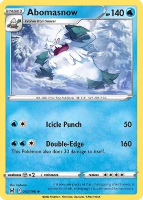 Abomasnow from SWSH11: Lost Origin