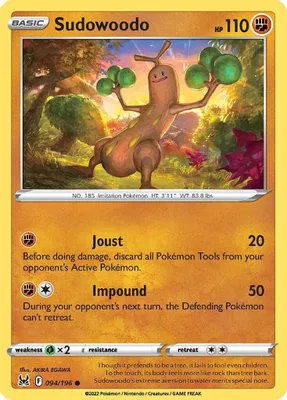 Sudowoodo from SWSH11: Lost Origin