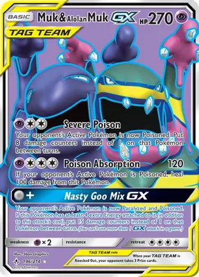 Muk & Alolan Muk GX (196) (Full Art) from SM - Unbroken Bonds
