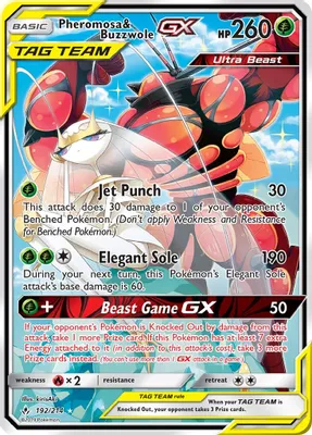 Pheromosa & Buzzwole GX (192) (Alternate Full Art) from SM - Unbroken Bonds