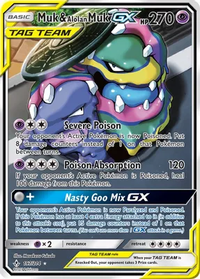 Muk & Alolan Muk GX (197) (Full Art) from SM - Unbroken Bonds