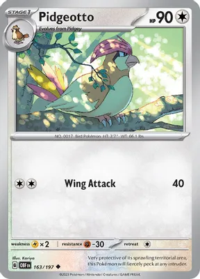 Pidgeotto from SV03: Obsidian Flames