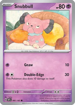 Snubbull from SV03: Obsidian Flames