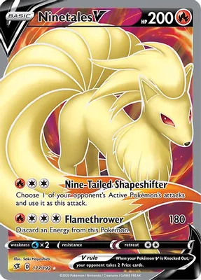 Ninetales V (Full Art) from SWSH02: Rebel Clash