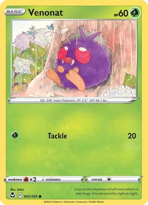 Venonat from SWSH12: Silver Tempest