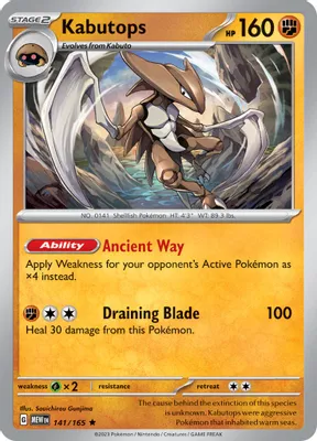 Kabutops from SV: Scarlet & Violet 151