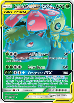 Celebi & Venusaur GX (Full Art) from SM - Team Up