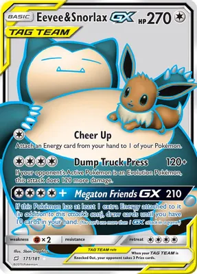 Eevee & Snorlax GX (Full Art) from SM - Team Up