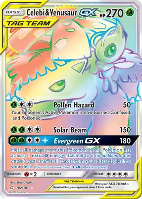 Celebi & Venusaur GX (Secret) from SM - Team Up