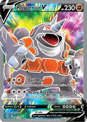 Rhyperior V (Full Art) from SWSH03: Darkness Ablaze