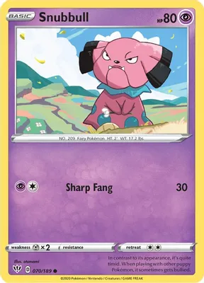 Snubbull from SWSH03: Darkness Ablaze