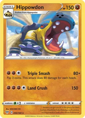 Hippowdon from SWSH03: Darkness Ablaze