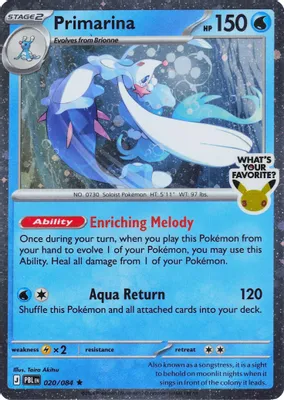 Primarina - 020/084 (What's Your Favorite Stamp) from Miscellaneous Cards & Products