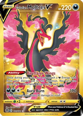 Galarian Moltres V (Secret) from SWSH09: Brilliant Stars