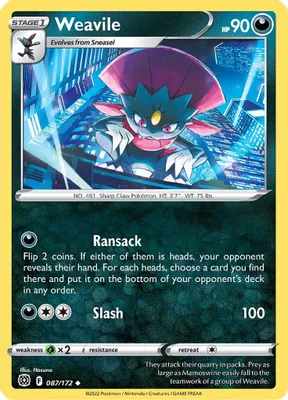 Weavile from SWSH09: Brilliant Stars