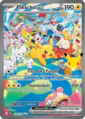 Pikachu ex - 149/128 from ME: 30th Celebration