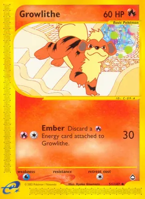Growlithe (51) from Aquapolis