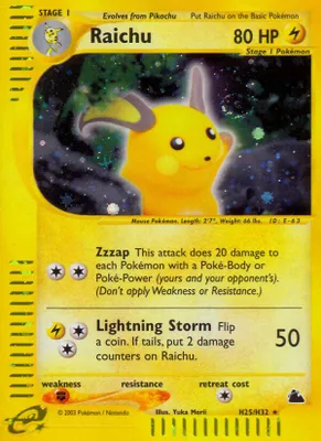 Raichu (H25) from Skyridge