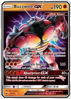 Buzzwole GX from SM - Crimson Invasion