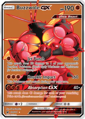 Buzzwole GX (Full Art) from SM - Crimson Invasion