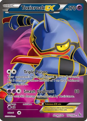 Toxicroak EX (102 Full Art) from XY - Flashfire