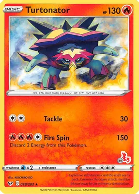 Turtonator - 029/202 (#39 Cinderace Stamped) from Battle Academy 2022