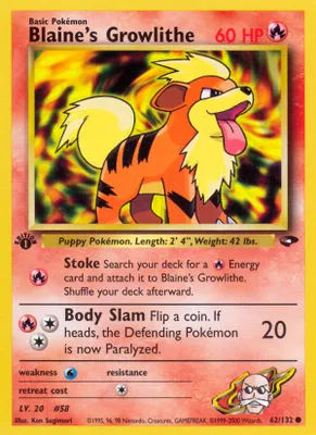 Blaine's Growlithe from Gym Challenge
