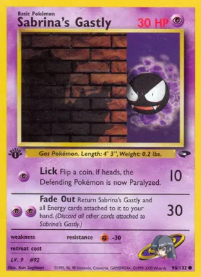 Sabrina's Gastly (96) from Gym Challenge