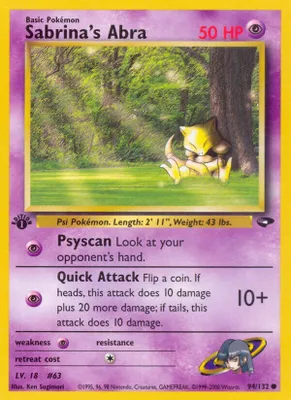 Sabrina's Abra (94) from Gym Challenge