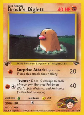 Brock's Diglett from Gym Challenge
